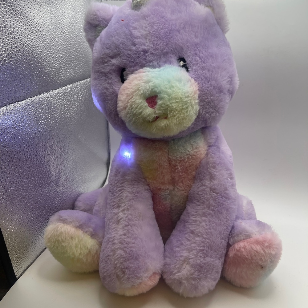 FAO Schwarz Glow Bright Kittycorn Plush Toy With Sound Lights 14" Works Tested